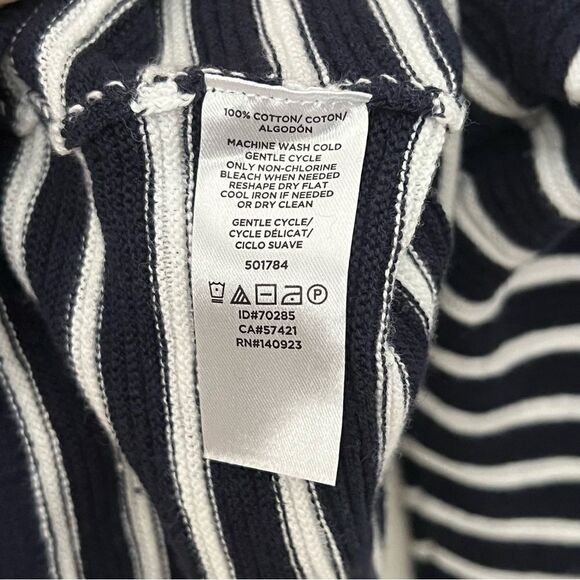 Loft V-Neck Front And Back Stripe Knit Sweater - Picture 3 of 5